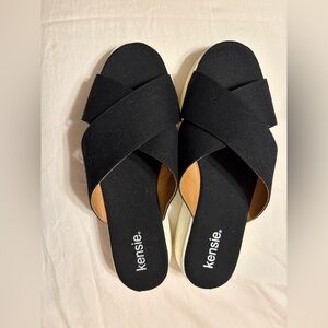 Kensie Black Crisscross Women's Sandals 9.5M